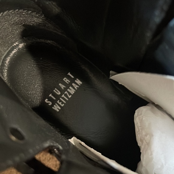 Stuart Weitzman NWOT GoWest Studded Leather Ankle boots black size 6 1/2 - Picture 9 of 10